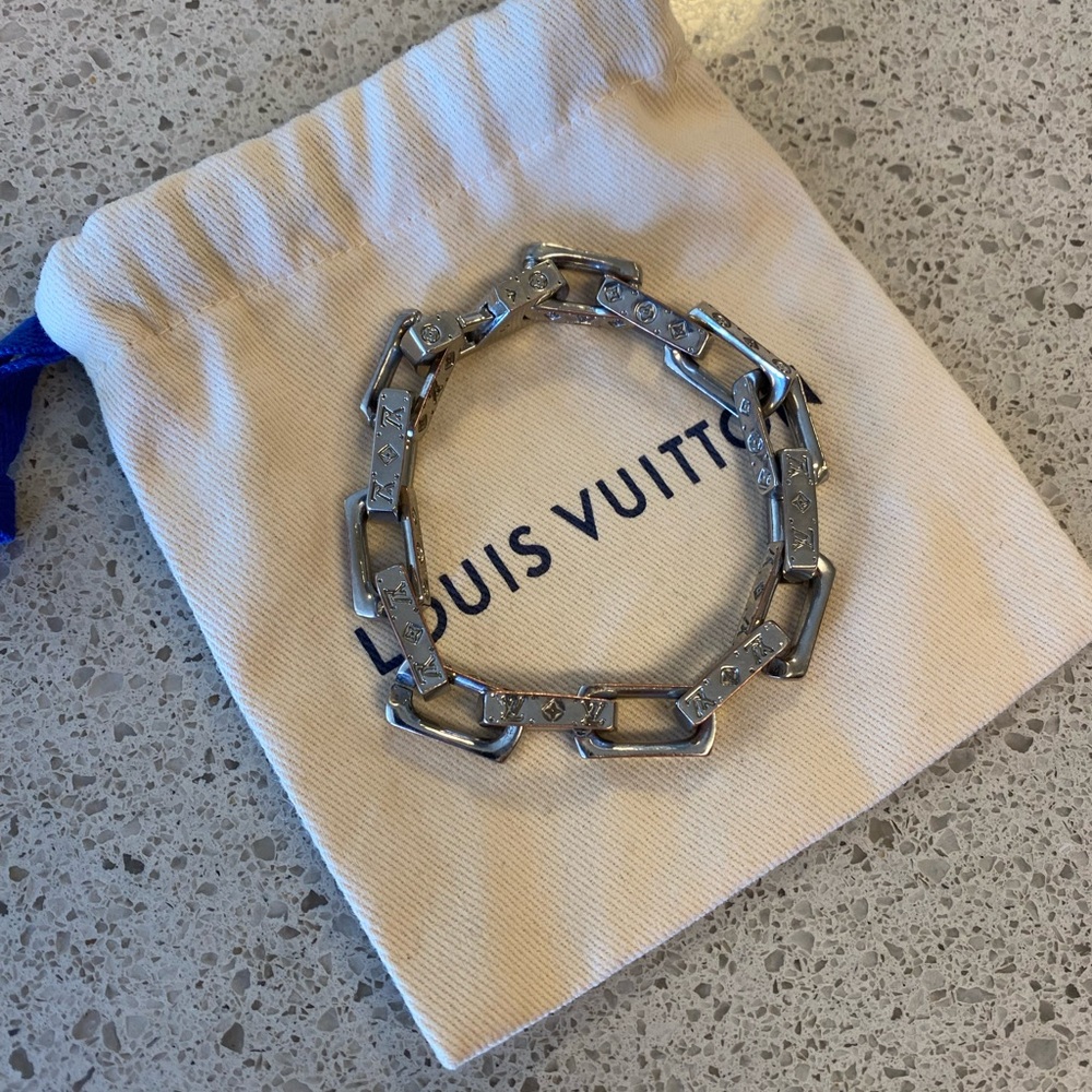 LOUIS VUITTON Chain Links Silver Bracelet - 💯 AUTHENTIC - M69989